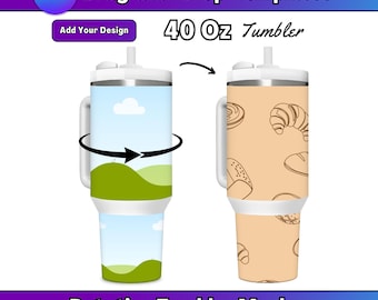 40 Oz Rotating Tumbler Mockup Canva Tumbler Mockup 40 Oz Handle tumbler Mockup Boho Tumbler Mockup Animated Mockup 40 Oz Quencher Mockup
