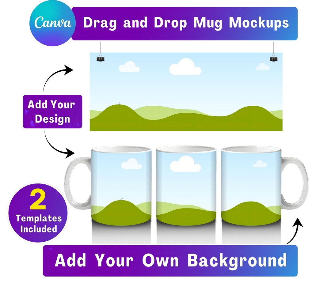 Mug Drop 11 Oz Mug Mockup Canva Drag and Drop Mug Mockup 11 Oz White Mug Mockup ...