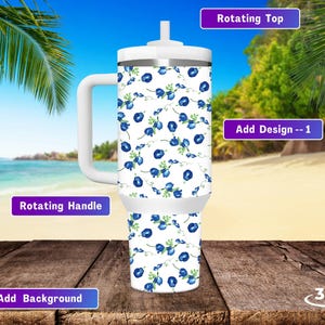 Two 40 Oz Rotating Tumbler Mockup Canva Tumbler Mockup 40 Oz Handle tumbler Mockup