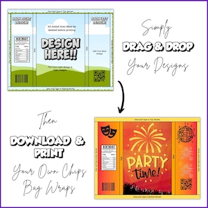 Editable Chip Bag Template Blank Chip Bag Wrapper For Birthday Parties