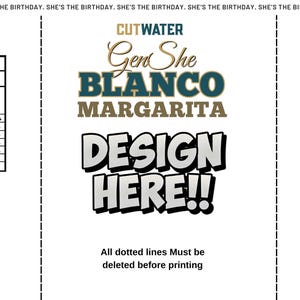 GenShe Editable Cutwater Margarita Cocktail Can Wrap Label Template