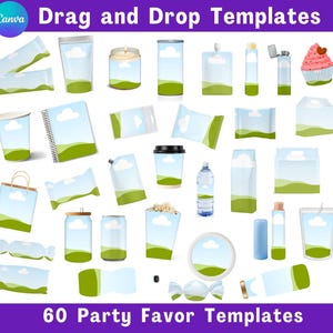 60 Party Favors Mockup Bundle Canva Party Favor Mockups Birthday Party Favor Valentine Party Favor Digital Party Mockup Candy Bar Mockups