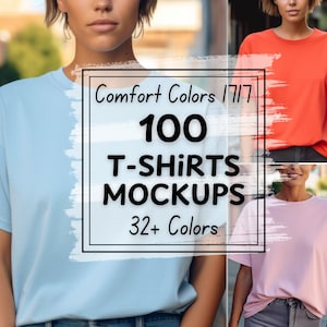 Comfort Colors 1717 T-shirt Mockup Bundle: 100+ Colors (Digital Download)