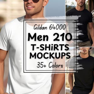35+ kleuren Gildan 64000 Mockup Bundel T-shirt Heren Gildan 64000 Mockup Gildan 64000 T-shirts Heren Mockup Bundel Gildan Model Mockup 210 Mockups