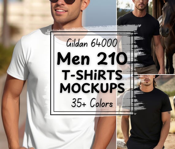 35+ Colors Gildan 64000 Mockup Bundle Tshirt Men Gildan 64000 Mockup Gildan 64000 T-shirts Men Mockup Bundle Gildan Model Mockup 210 Mockups