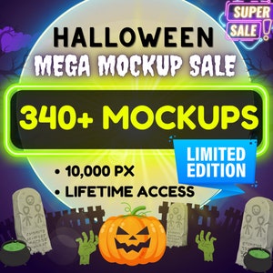 Halloween Mega Mockup Bundle: 340+ Mockups (Digital Download)