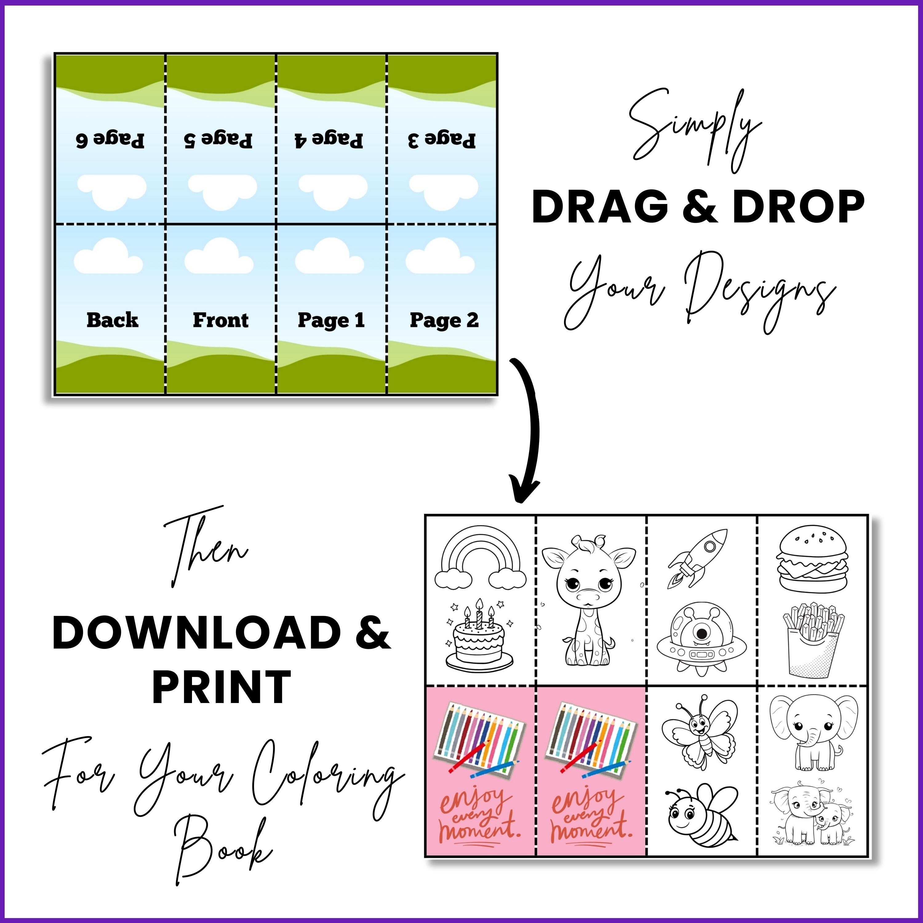 Mini Book Template Editable Canva Booklet Template DIY Coloring Book ...