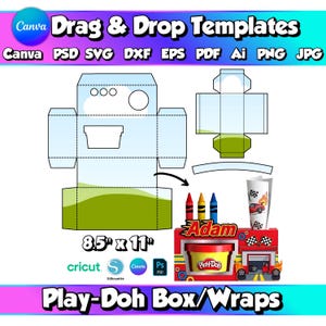 Play-Doh Box Template Canva Activity Box Wrap Template Party Box Template Party Favor Template Kids Activity Template Printable Template