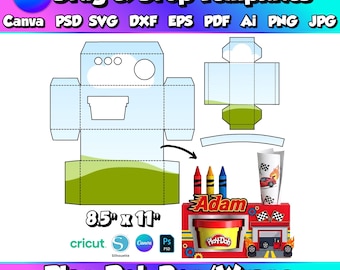 Play-Doh Box Template Canva Activity Box Wrap Template Party Box Template Party Favor Template Kids Activity Template Printable Template