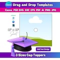 3 Size Graduation Cap Topper Template Canva Graduation Cap Topper Template Graduation Cap SVG Blank Graduation Cap Topper DIY Cap Topper SVG