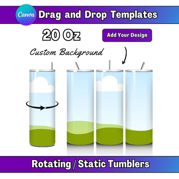 Canva 20 Oz Tumbler Mockups Bundle 20 Oz Rotating Tumbler Mockup Canva Tumbler Mockup Drag and Drop Tumbler Mockup Canva 20oz Skinny Tumbler