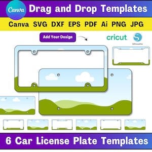 6 Car License Plate Template Canva License Plate Template License Plate Frame License Plate SVG Drag & Drop Template License Plate Sublimate