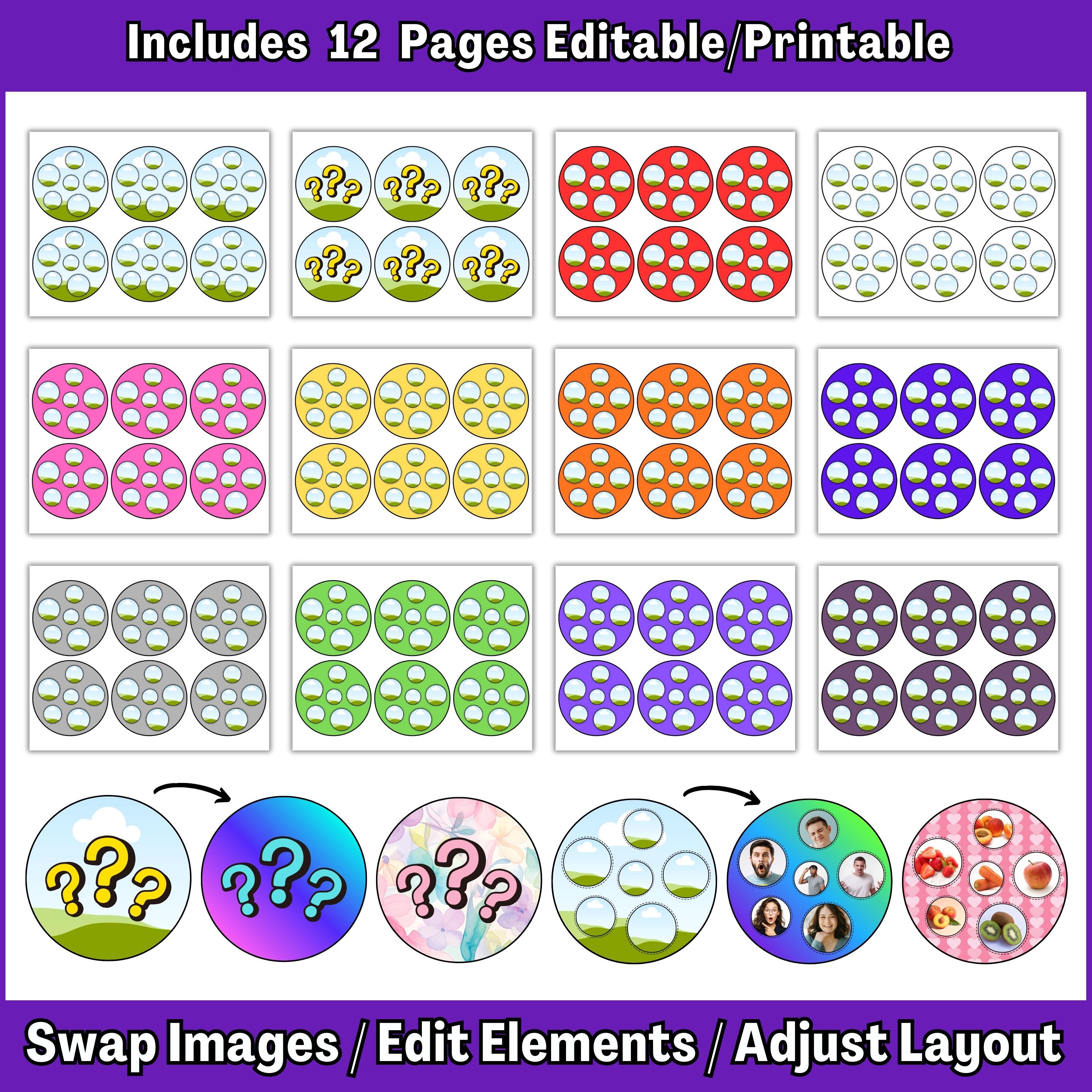 Matching Game Template Editable Canva Printable Playing Cards Blank ...