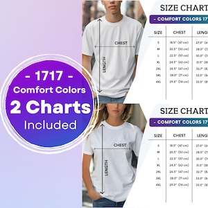 Comfort Colors 1717 Größentabelle Comfort Colors Herren und Damen Größentabelle Tshirt Größentabelle Unisex Größentabelle Größentabelle Mockup 1717 Größentabelle