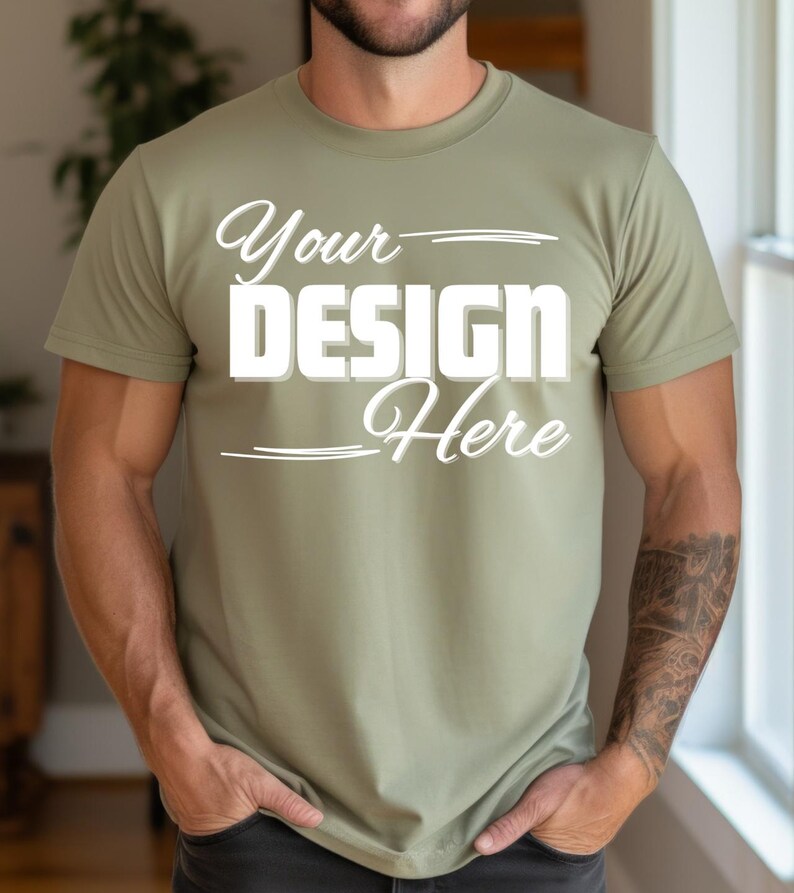 42 Colors Bella Canvas 3001 Mockup Bundle Men Bella Canvas Mockup Bundle