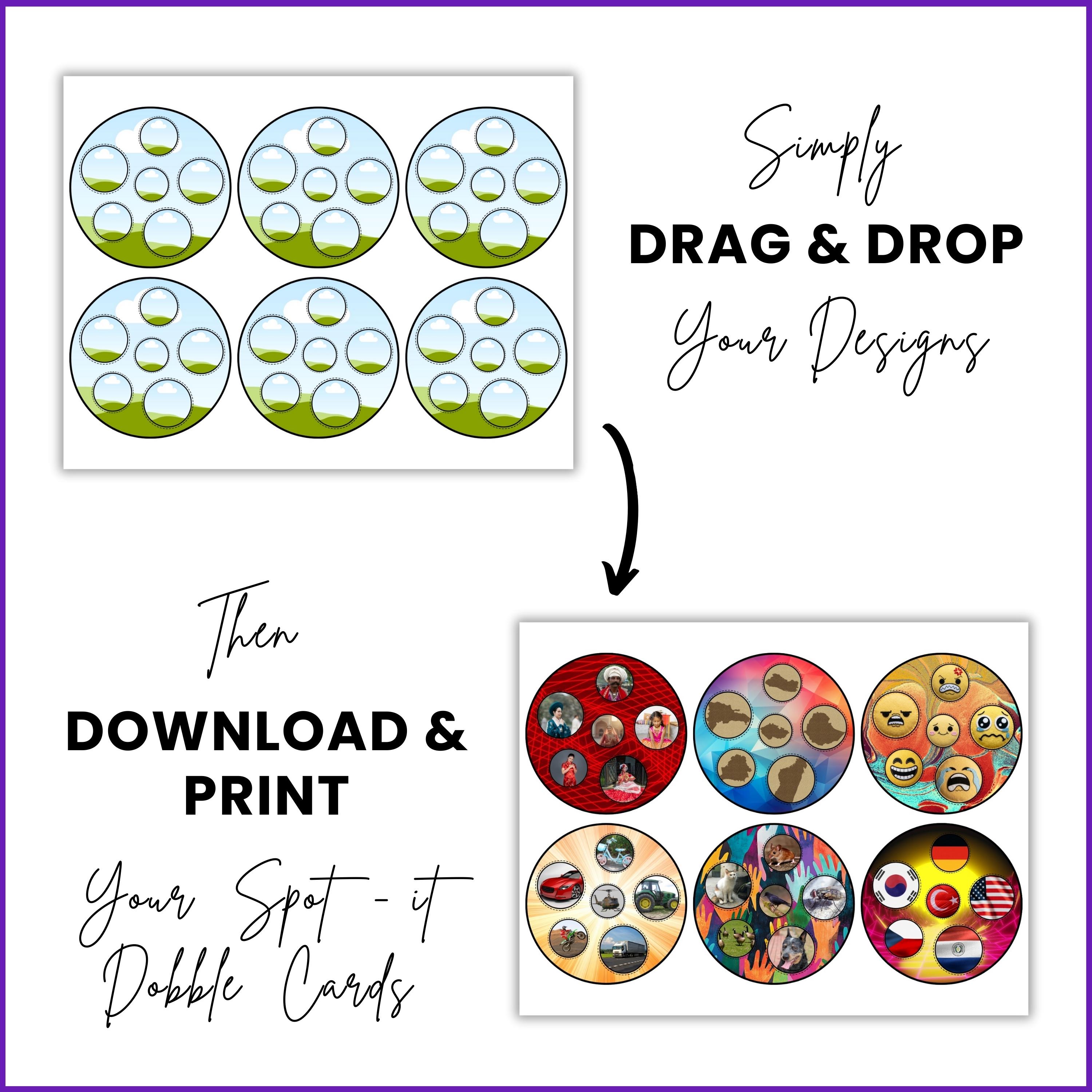 Matching Game Template Editable Canva Printable Playing Cards Blank ...