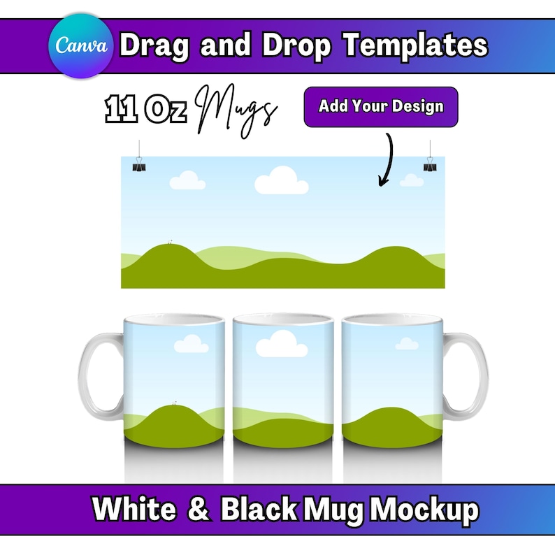 11 oz Mug Mockup Canva Drag and Drop Mug Mockup 11 Oz White Mug Mockup