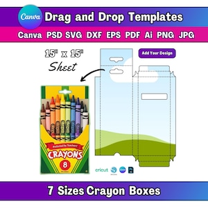 7 Size Wax Crayon Box Template Canva Crayon Box Template Wax Box Template Color Box Template Pencil Color Box Template Wax Crayon Box SVG