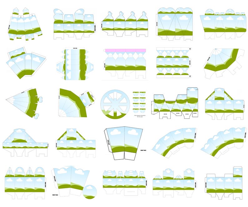 250x Box Template SVG Bundle Cricut Canva Favor Gift Box