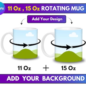 11 Unze 15 Unze Drehbecher Mockup Canva Video Mockup Canva Rahmen Mockup Boho-Becher Mockup Animierte Tasse Mockup Kaffeetasse Rohbecher Video Mockup