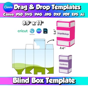 Blind Box Template Blindbox Treat Box Favor Box SVG Gift Box DIY Box Template Surprise Box Gift Box SVG Paper Box Template
