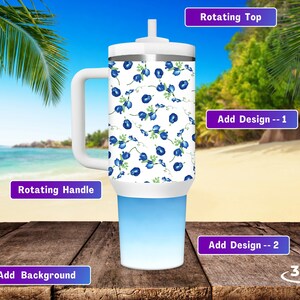 40 Oz Handle tumbler Mockup Boho Tumbler Mockup Animated Mockup