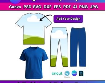 15 All Over T-shirt Template Canva Pajama Pants Template Sublimation Template Canva Editable Templates T-shirt Designs Pajama Design SVG