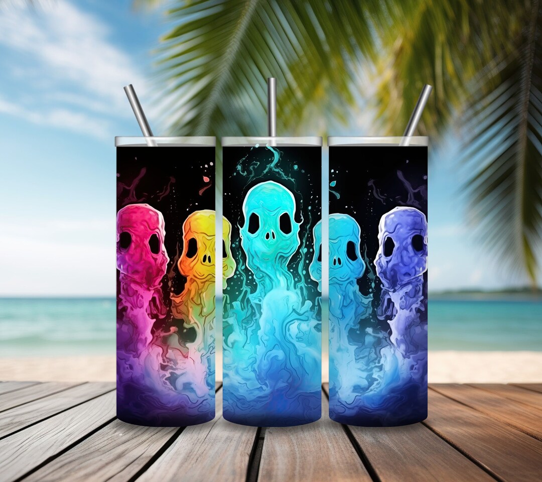 20oz Skinny Tumbler Wrap Ghosts Tumbler Design 20oz - Etsy