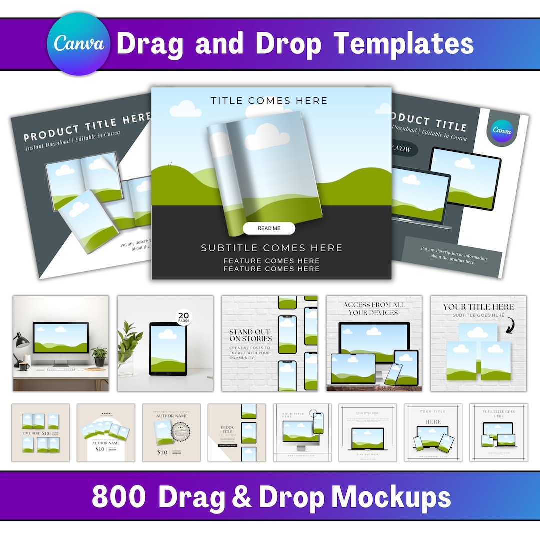 800 Canva Mockup Bundle Drag and Drop Editable Canva Templates All in ...