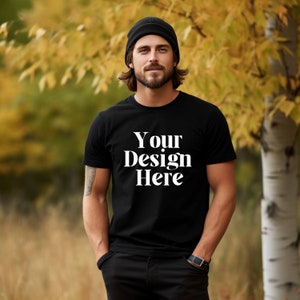 Gildan 64000 Mockup Black Gildan 64000 Mockup Men Gildan Tshirt Mockup Male Model Mockup Black Tshirt Mockup Gildan Mock Up Party Mockup