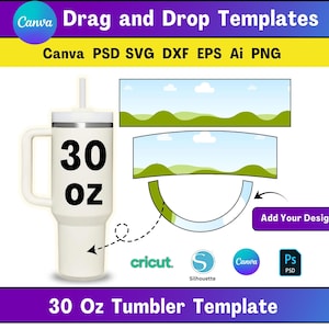 30 Oz Tumbler Mockup Canva Drag and Drop Tumbler Mockup 30 Oz Tumbler Template Sublimation Tumbler Mockup 30Oz Editable Canva Tumbler Mockup