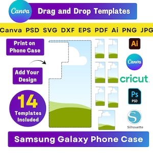 Samsung Galaxy Phone Case Templates S24 Ultra Phone Case Template Canva Phone Case Sublimation Phone Case SVG Samsung Template PSD