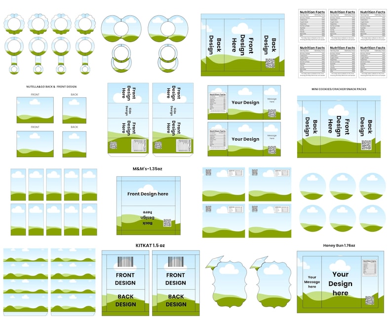 Party Favor Template Bundle Printable Kids Favors
