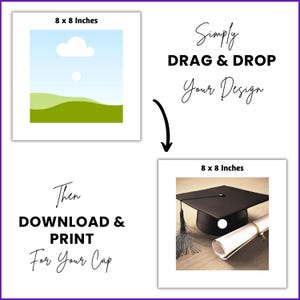 3 Size Graduation Cap Topper Template Canva Graduation Cap Topper Template