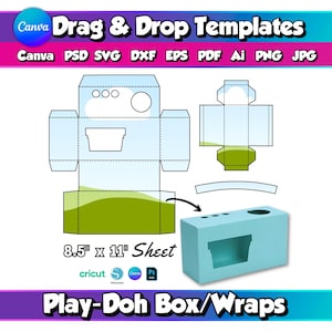 Modèle de boîte Play-Doh Modèle d'emballage de boîte d'activités Canva Modèle de boîte de fête Modèle de bonbonnière Modèle d'activité pour enfants Modèle imprimable