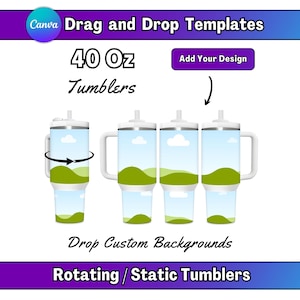 40 Oz Tumbler Mockup Canva 40 Oz Rotating & Static Mockup Editable Tumbler Mockup