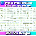 250x Box Template SVG Bundle Cricut Canva Favor Gift Box Laser Cut Paper Bag Box Dieline Silhouette DXF Printable Crafts DIY Packaging Kits