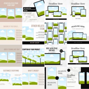 250 Canva Device Mockup Bundle Phone Laptop Book Digital Templates