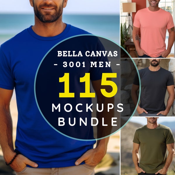 Bella Canvas 3001 Mockups Bundle Men Bella Canvas Mockups Bundle Whole Shop Mockups Bundle Bella Canvas 3001 Men Tshirt Mockups Bundle 3001