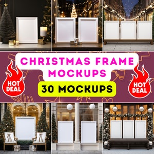 Christmas Frame Mockup Bundle: White Photo Frames (Digital Download)