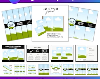 32 Canva Page Planner Mockup Bundle: Digitale Planer Mockups für Journal und Drop