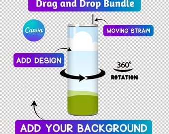 Rotating Tumbler Mockup Canva Drag and Drop Rotating Tumbler Mockup 20OZ Rotating Tumbler Mockup Spinning Tumbler Mockup Canva Tumbler Mocku