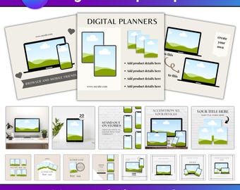 430 Canva Listing Mockup Bundle: Drag and Drop Listing Mockup Product Templates