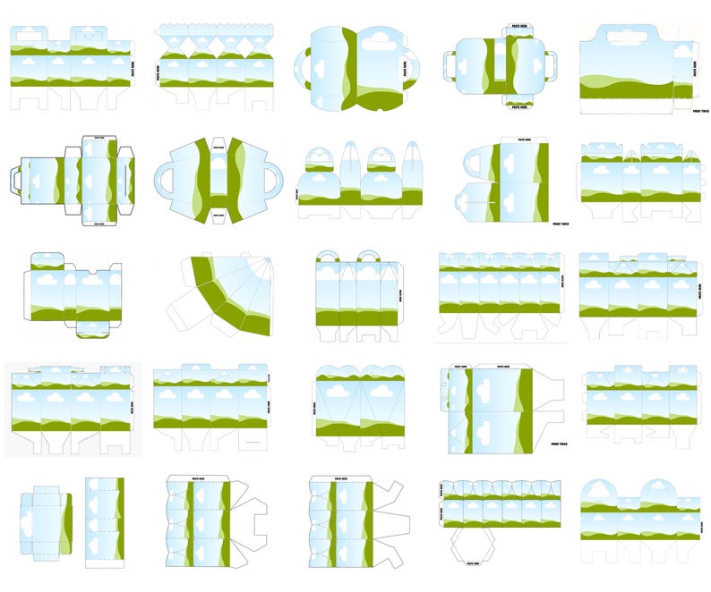Party Favor Template Bundle Printable Kids Favors