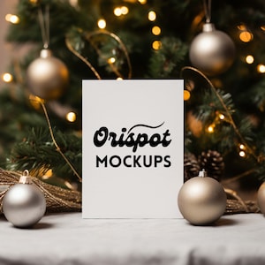 Christmas Square Card Mockup: Boho Stationery (Digital File)