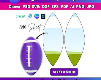 4サイズのフットボールパネルテンプレート Canva ドラッグアンドドロップパネルテンプレート カスタムボールパネルテンプレート フットボールパネル SVG ボールラベルテンプレート 編集可能