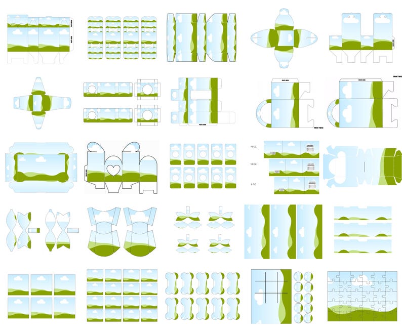 250x Box Template SVG Bundle Cricut Canva Favor Gift Box