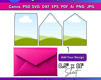 24 Envelope Liner Template Bundle Canva Envelope Liner Template DIY Envelope Template Euro Flap Template Square Flap Template 8 size Include