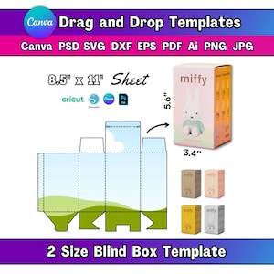 Mall för blindbox Blindbox Godisask Favor Box SVG Presentask DIY-askmall Överraskningsask Presentask SVG Papperslåda Mall