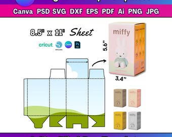 Blindbox-sjabloon Blindbox-traktatiedoos Bedankdoos SVG-geschenkdoos DIY-doossjabloon Verrassingsdoos geschenkdoos SVG-sjabloon papierdoos